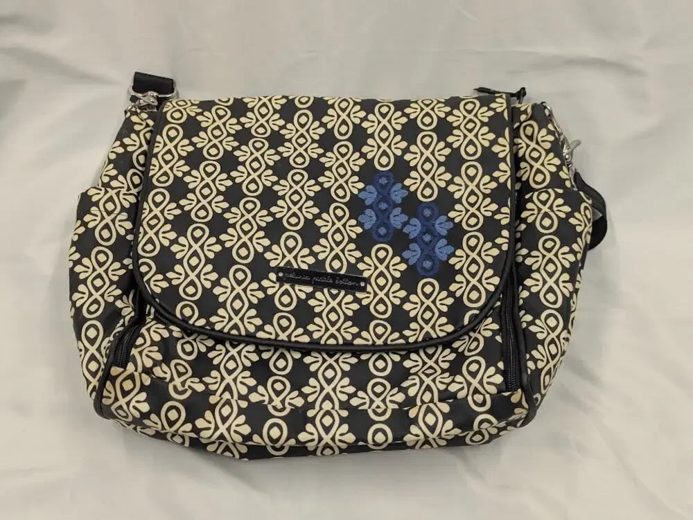 Petunia Pickle Floral inspired black and cream Bottom Boxy Backpack Diaper Bag
